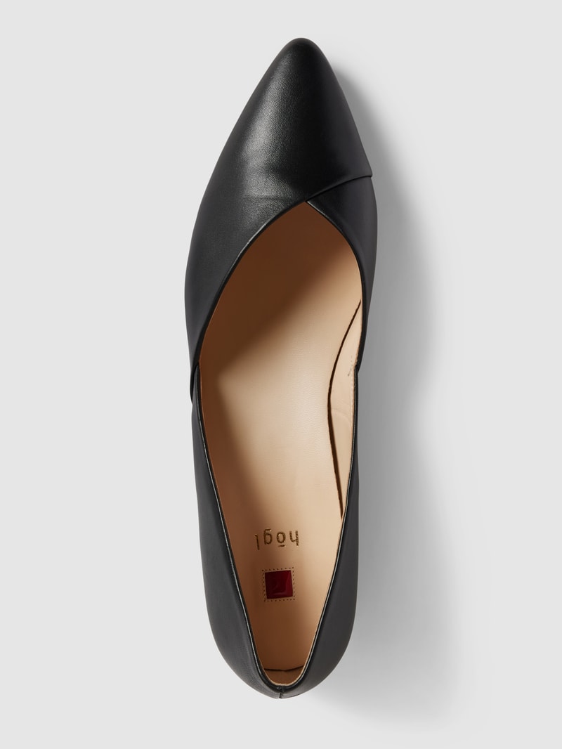 Ballerinas aus Leder in unifarbenem Design Modell 'BOULEVARD' in schwarz