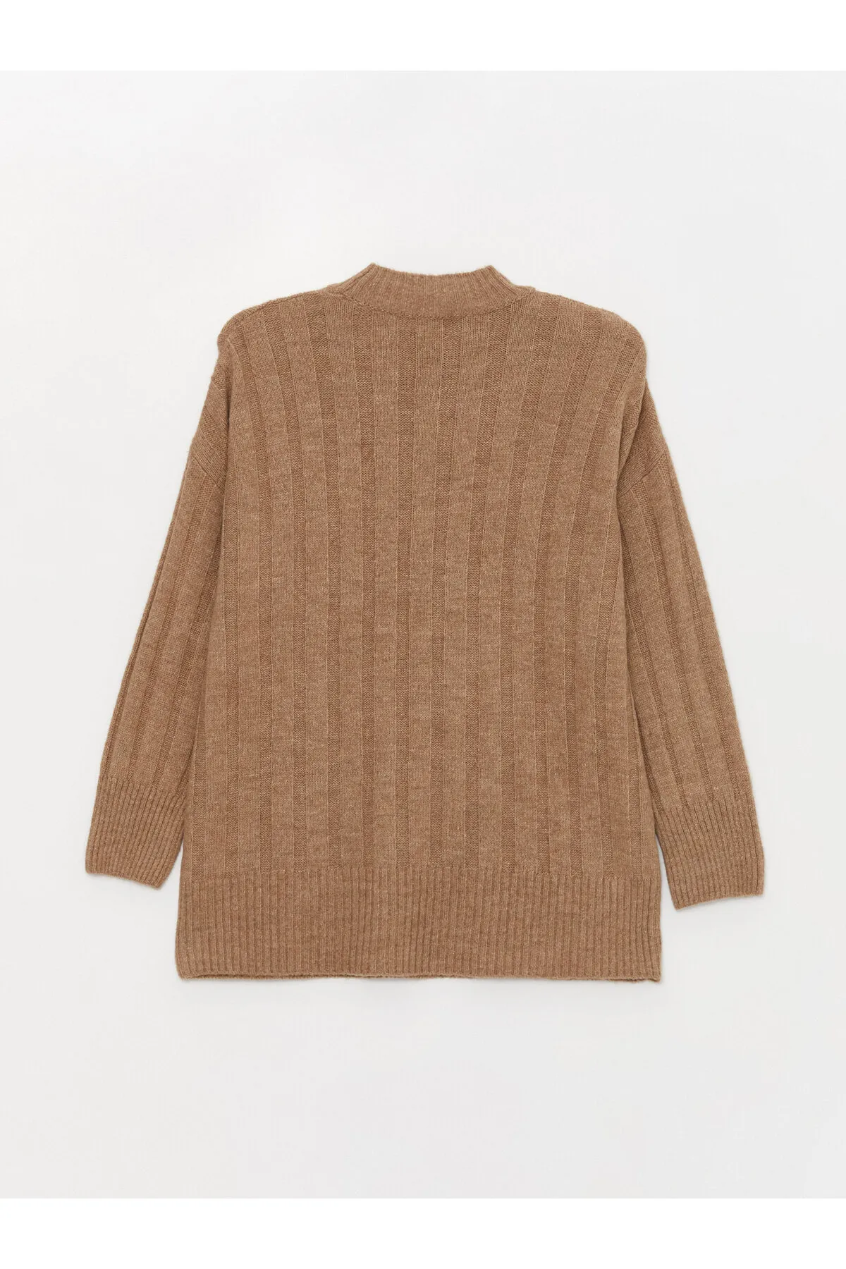 LC Waikiki  Einfarbiger langärmliger Damen-Strickpullover mit halbem Rollkragen