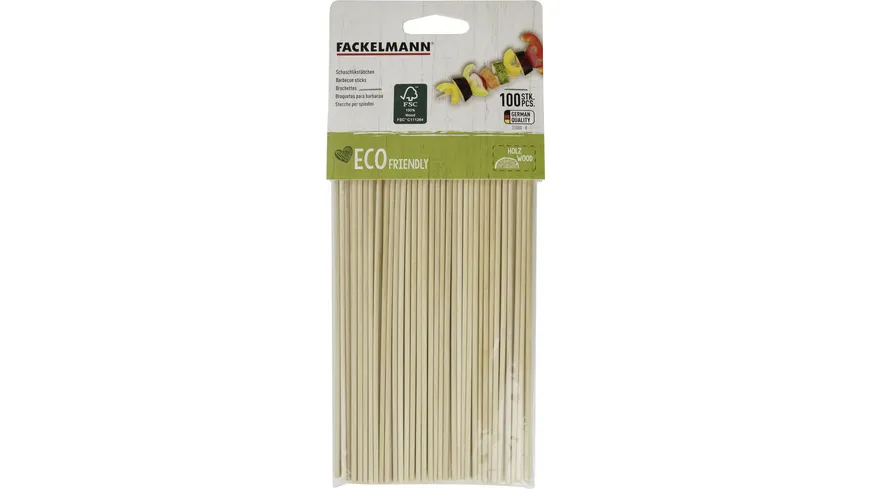 FACKELMANN Schaschlikspieße FAIR Holz 20 cm