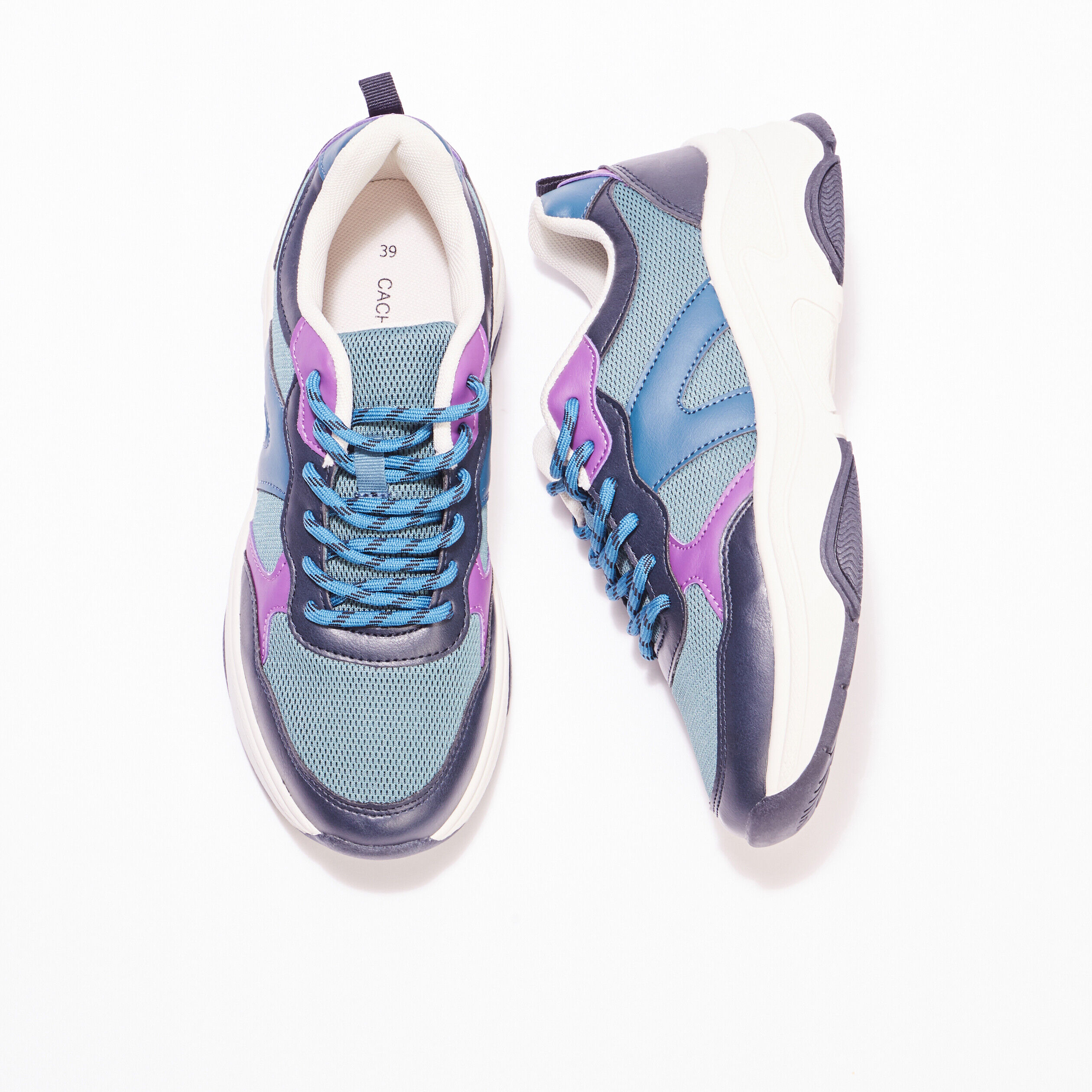 Sneakers à lacets vert foncé femme | Cache Cache