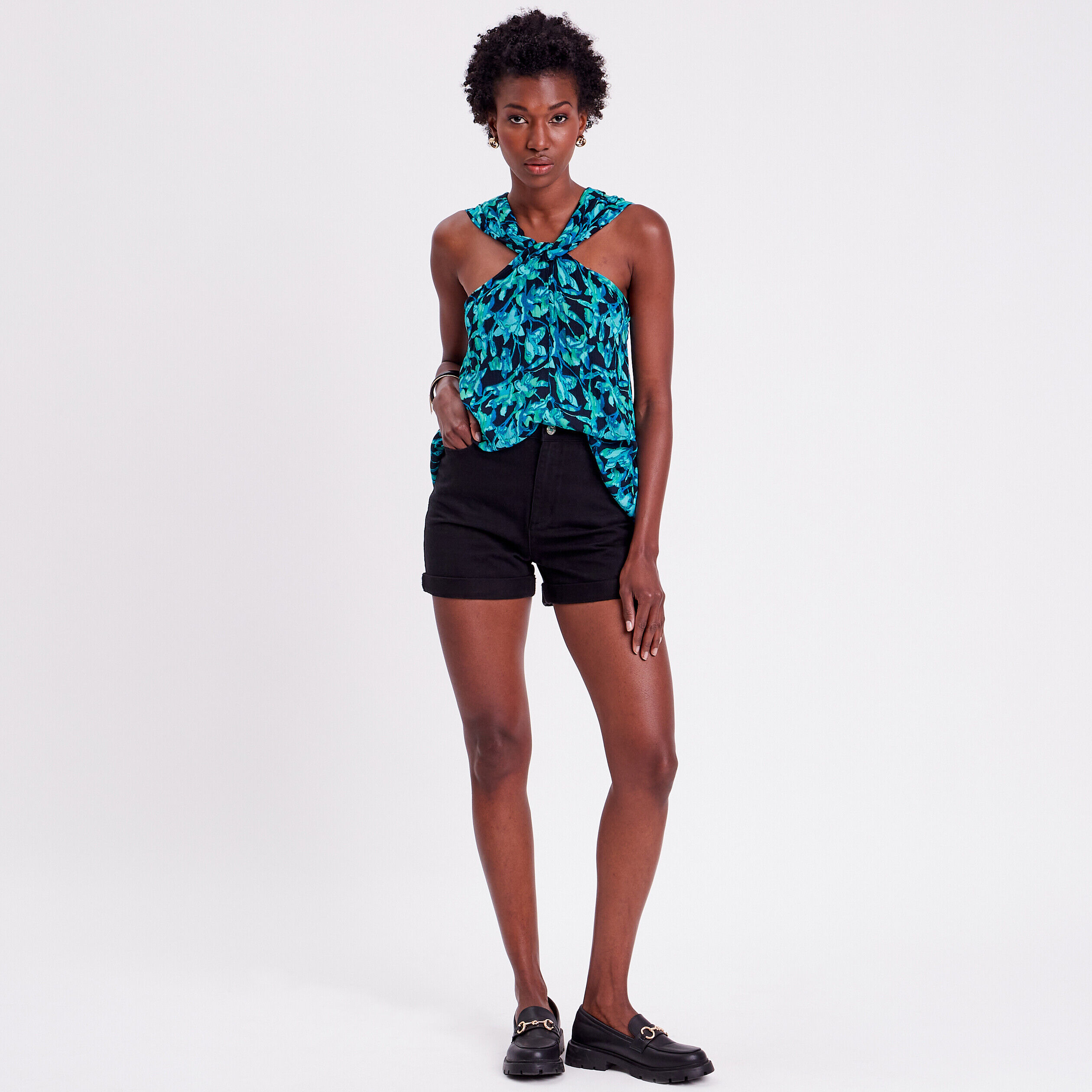 Blouse bretelles larges noir femme | Cache Cache