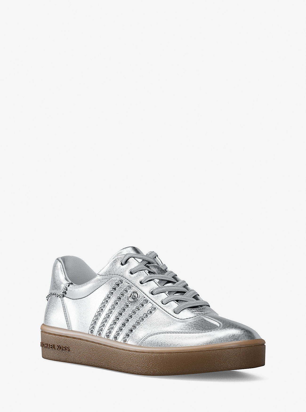 Scotty Utsmykket Metallisk Skinnsneaker - SØLV