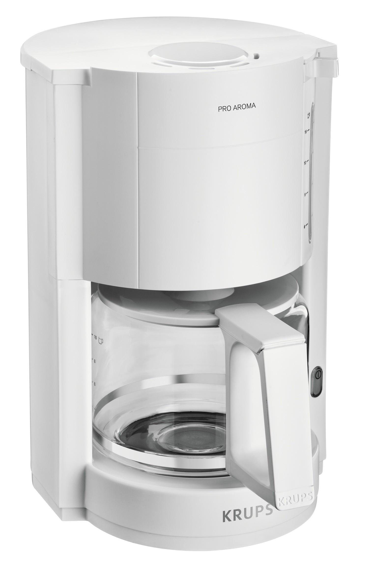 Krups Filterkaffeemaschine KRU F 309 01 ProAroma, 1,25l Kaffeekanne, Doppelwand-Schwenkfilter, 1,25 Liter, 10-15 Tassen, Wasserstandsanzeige mit Lupeneffekt