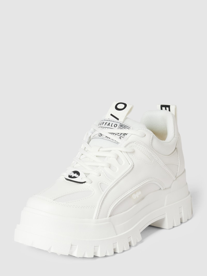 Plateau-Sneaker mit Label-Details Modell 'ASPHA' in weiß