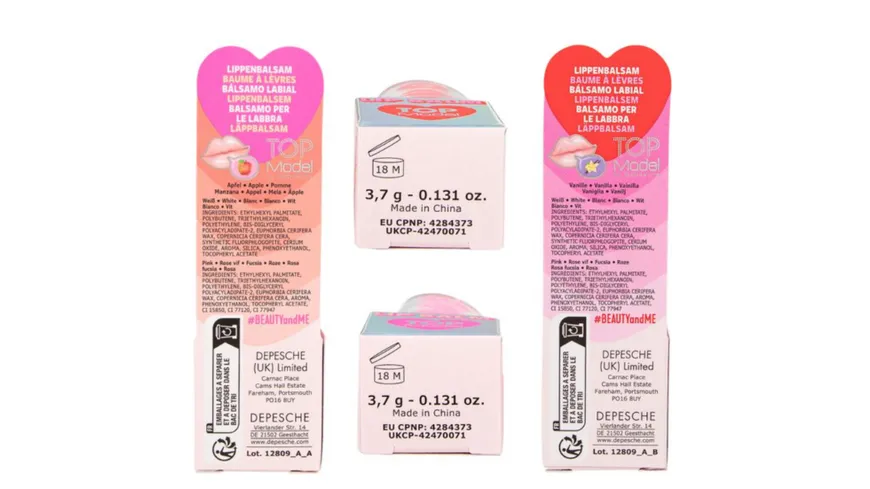 TOPModel Lipbalm Herz in Herz BEAUTY and ME sortiert