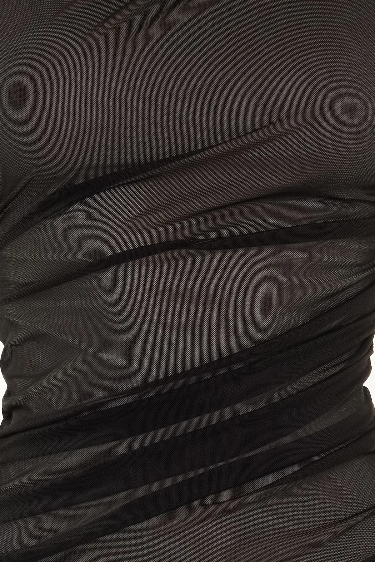 Trendyol Collection  Schwarzes, gestricktes, grau gefüttertes Tüllkleid TPRSS24EL00023