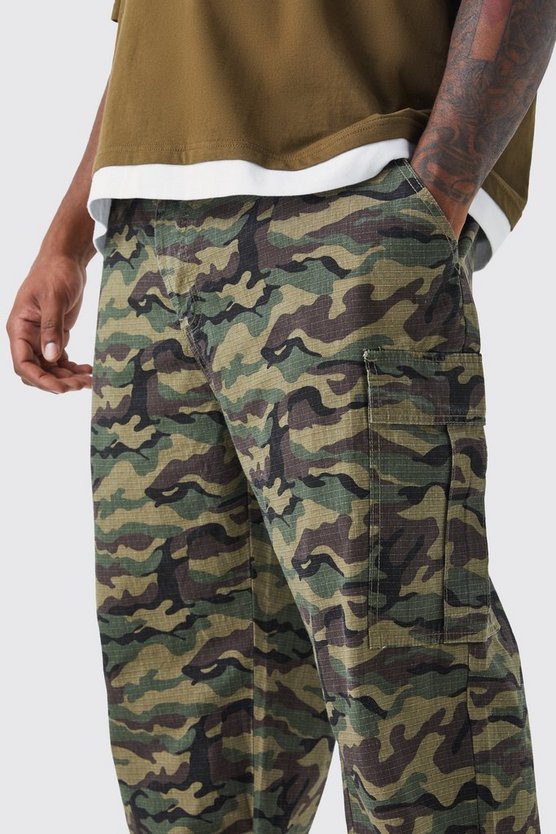 Plus lockere Camouflage Cargo-Hose mit Schnür-Detail