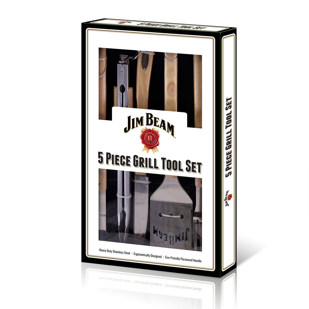 Jim Beam Grillbesteck 5 tlg. Holz Geschenkset
