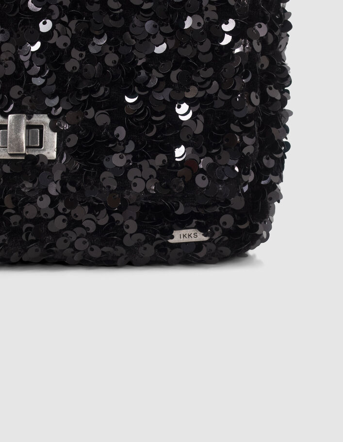 Sac à main noir tout sequins fille