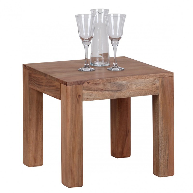 Wohnling Akazie Couchtisch Massiv 45 x 45 cm Massivholz