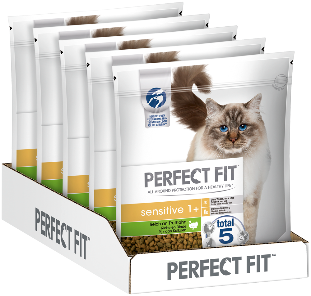 PERFECT FIT ™ Katze Beutel Sensitive 1  mit Truthahn 1,4kg 5er Karton