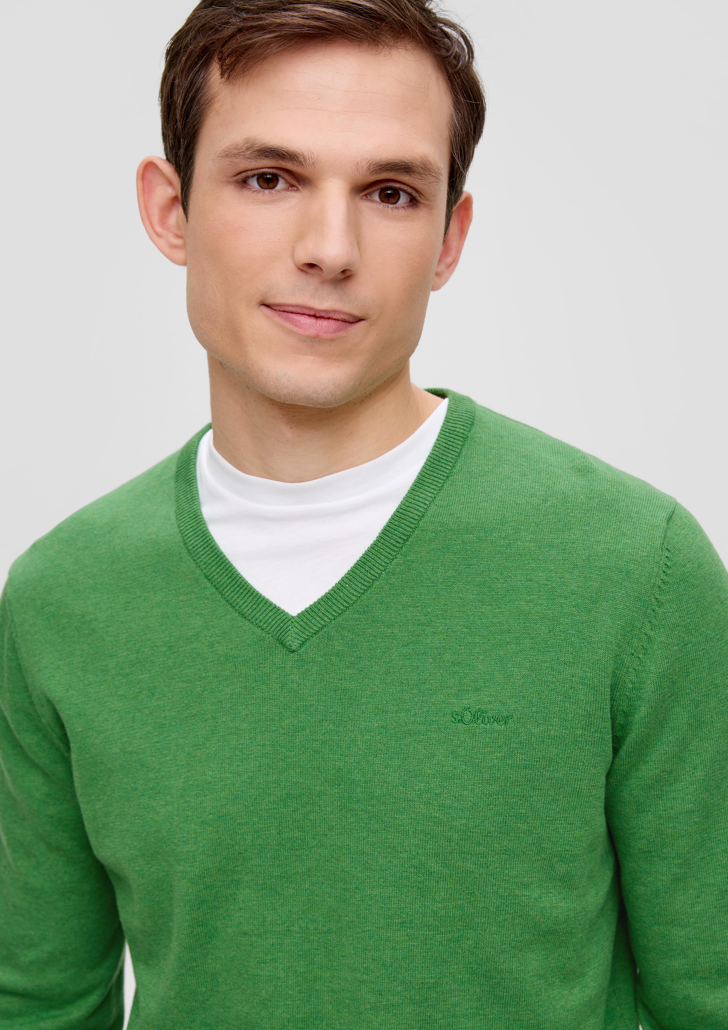 Strickpullover mit Logostickerei  2143174-74W0