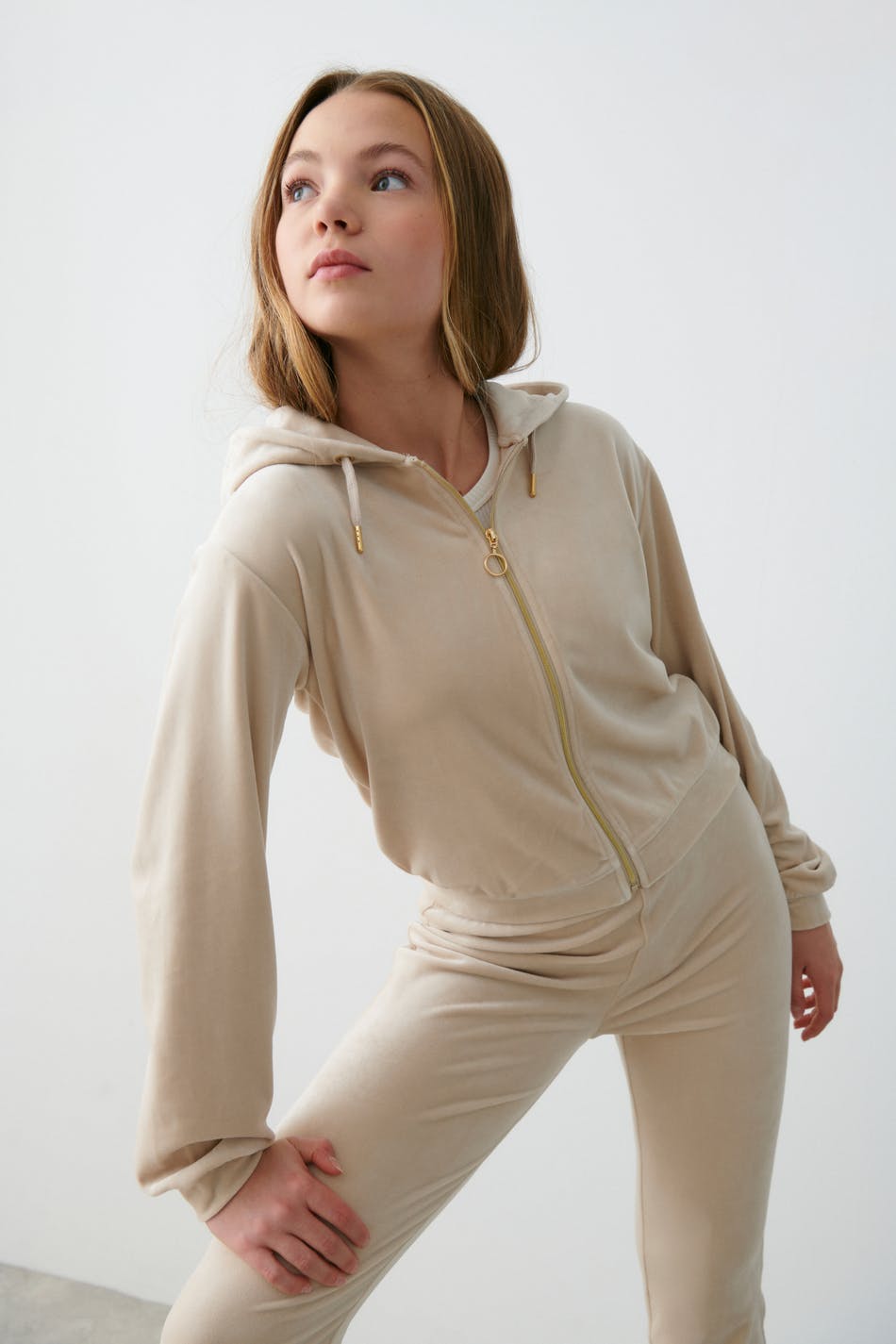 Y velour zip hoodie