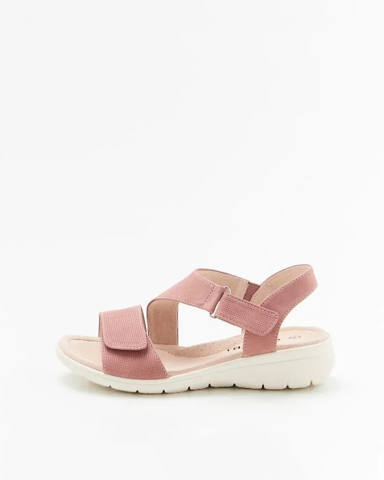 Sandales compensées aspect nubuck