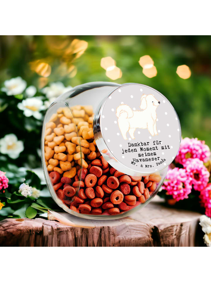 Mr. & Mrs. Panda Leckerli Glas Havaneser Moment mit Spruch in Grau Pastell günstig kaufen