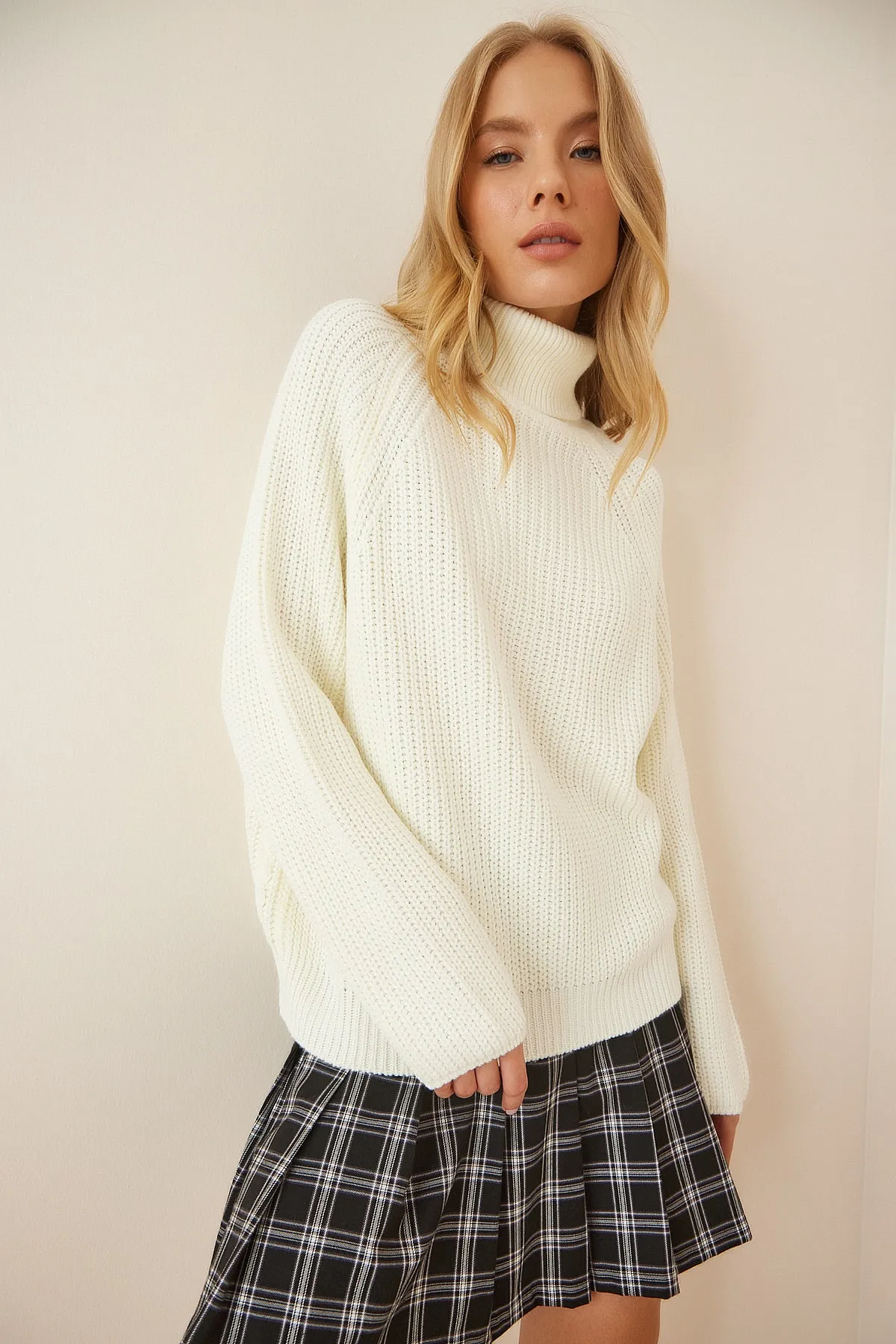 Happiness İstanbul  Pullover - Beige - Oversized