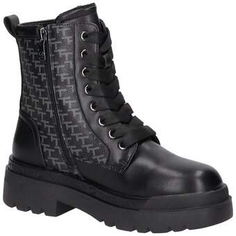 Tom Tailor Schnürstiefelette in schwarz