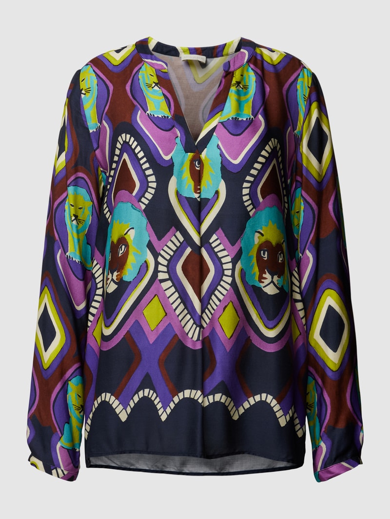 Bluse aus Viskose mit Allover-Muster in lila