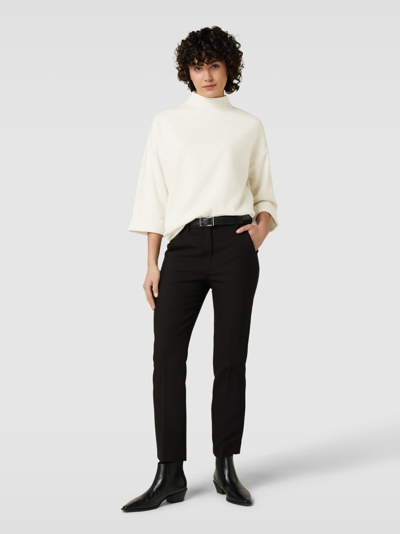 Sweatshirt mit Stehkragen Modell 'Ally' in ecru meliert