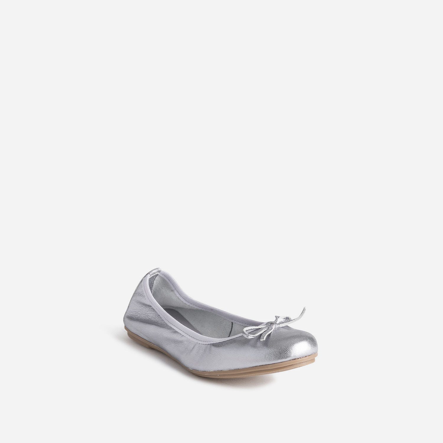 Ballerine BUGGY parme en cuir métallisé