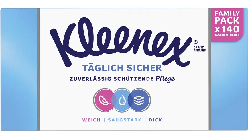 Kleenex Täglich Sicher Taschentücher, Box à 140 Tücher