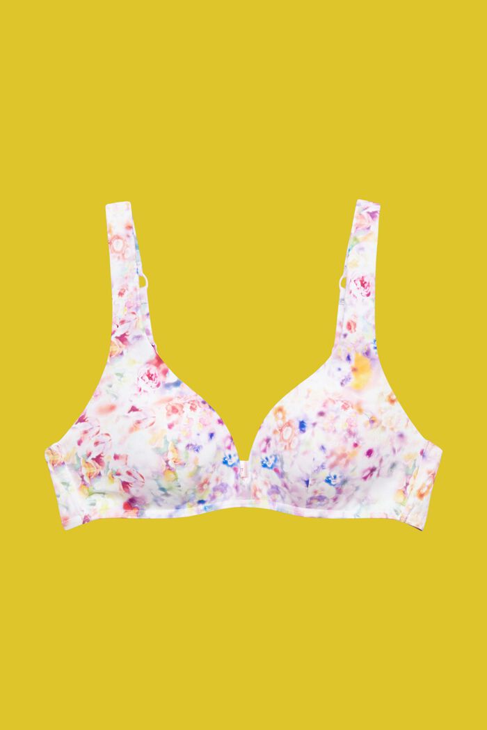 Wattiertes Bikini-Top mit floralem Print