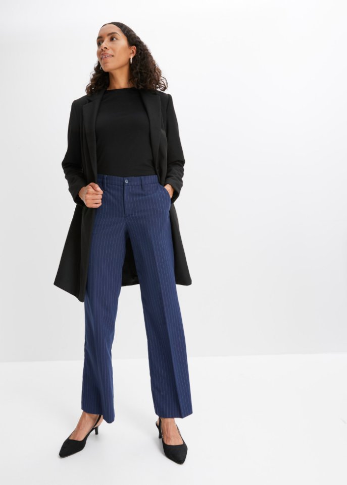 Nadelstreifen-Hose mit weitem Bein