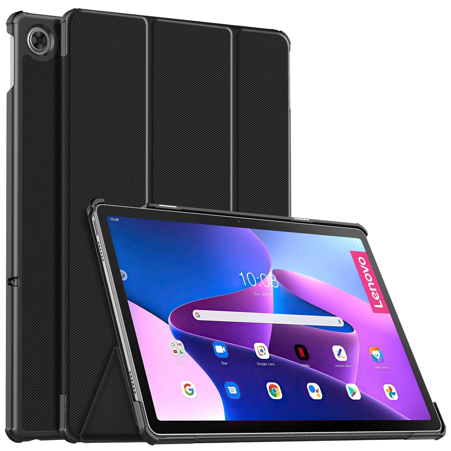 Supobig Tablet-Hülle Supobig für Lenovo Tab M10 Plus Hülle 3rd Gen 10,6 Zoll, Hochwertiges Standfunktion,Modische Praktische Smart Auto Schlaf/Wach Funktion Schutzhülle Cover Case Kompatibel mit Lenovo Tab M10 Plus 3rd Gen 10,6 Zoll 2022