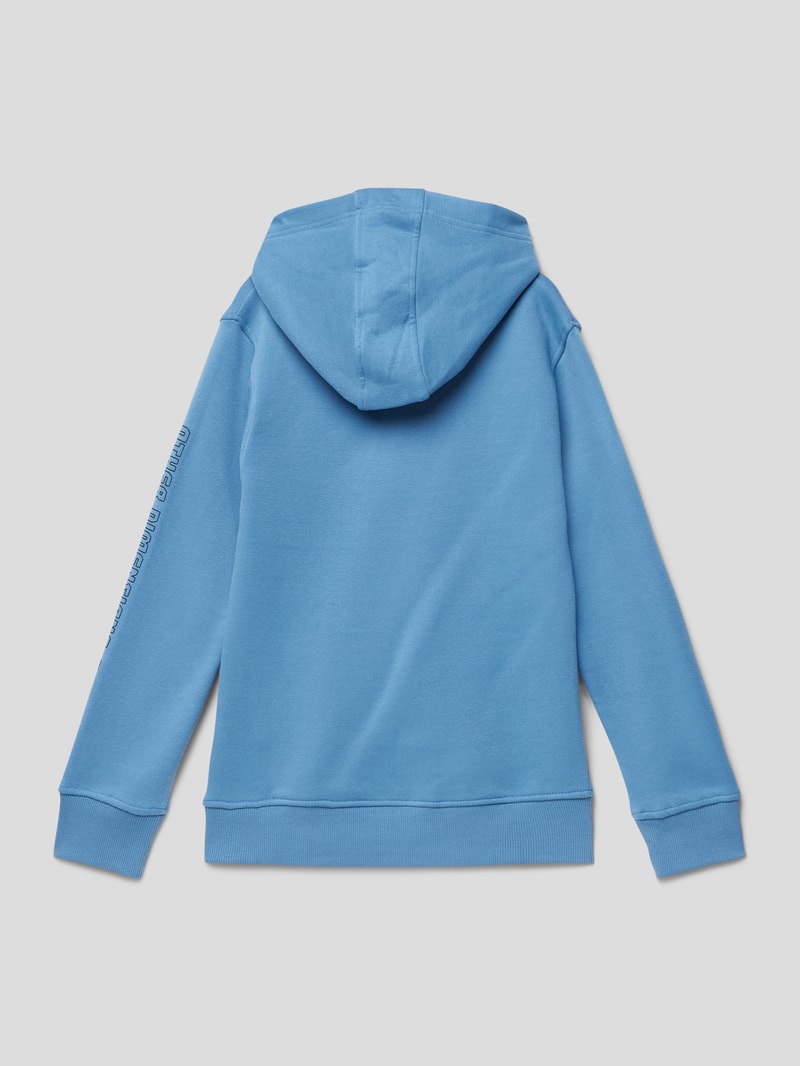 Hoodie mit Label-Prints in hellblau