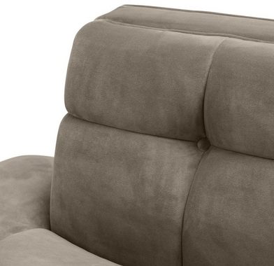Casa Padrino Loungesofa Luxus Lounge Sofa Greige / Schwarz 223 x 95 x H. 68 cm - Rechtsseitiges Wohnzimmer Sofa mit edlem Samtsoff und 2 Kissen