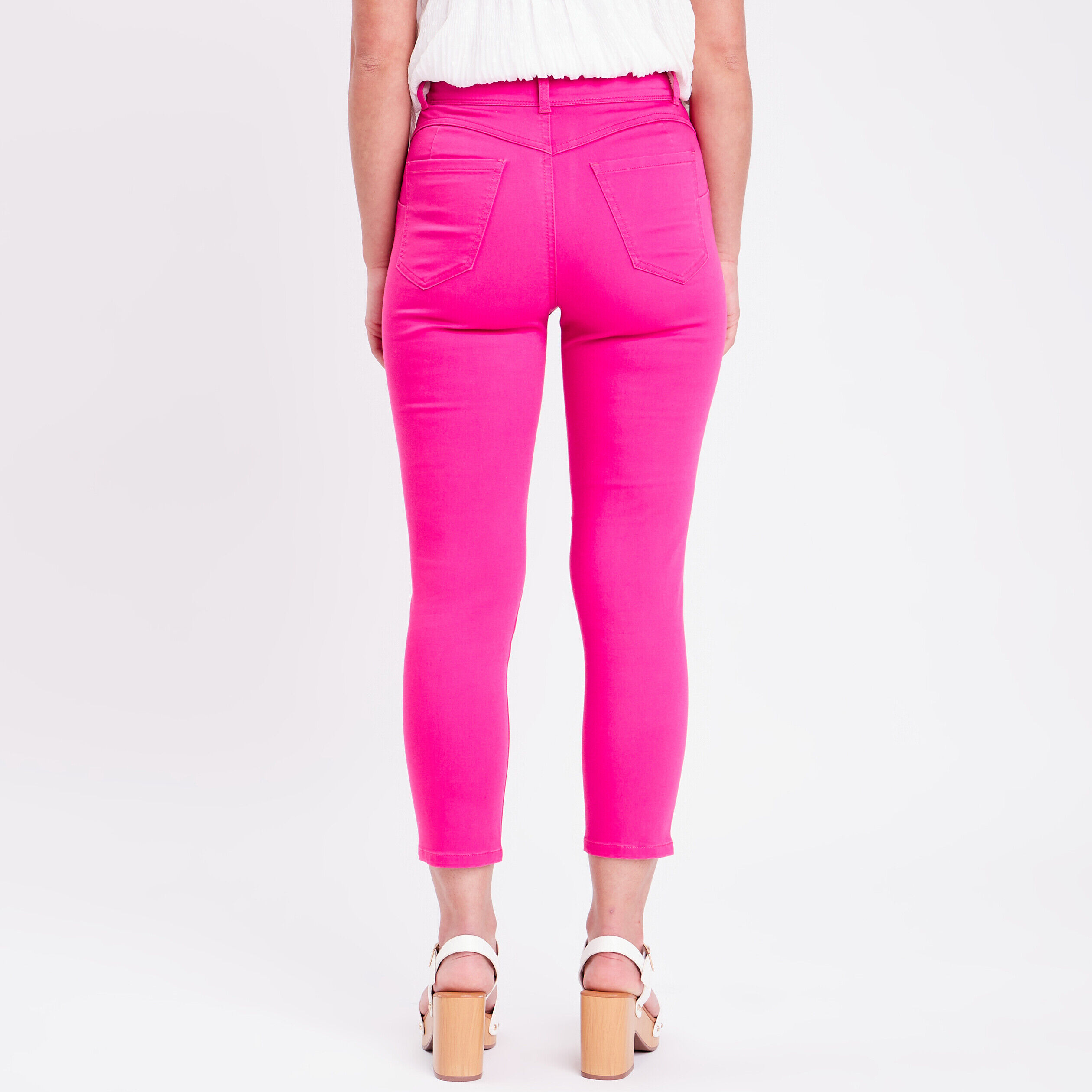 Pantalon slim push up 7/8ème rose fushia femme | Cache Cache