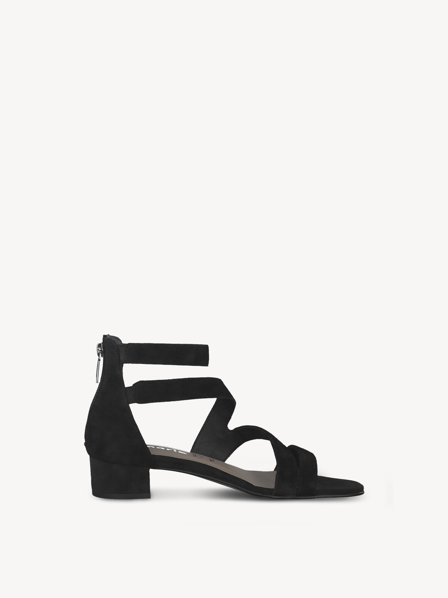 Sandale à talon en cuir - noir