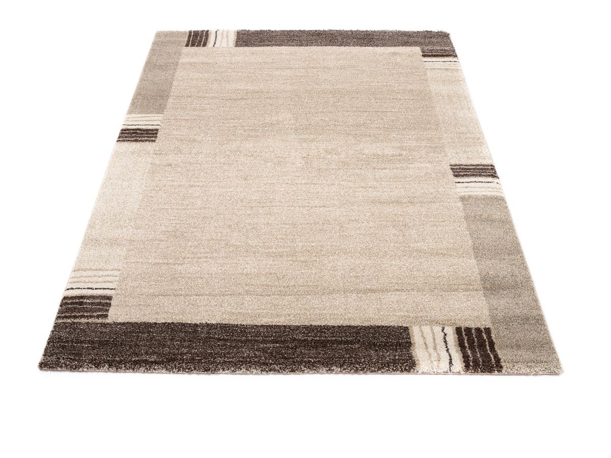 Webteppich Castle Stripe Beige Braun 160 x 230 cm