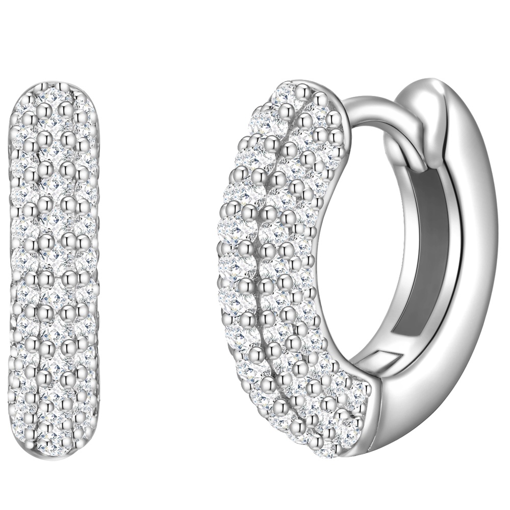 Glanzstücke München Créoles en argent Argent sterling Oxyde de zirconium (CZ) en Argent Boucles d'oreilles