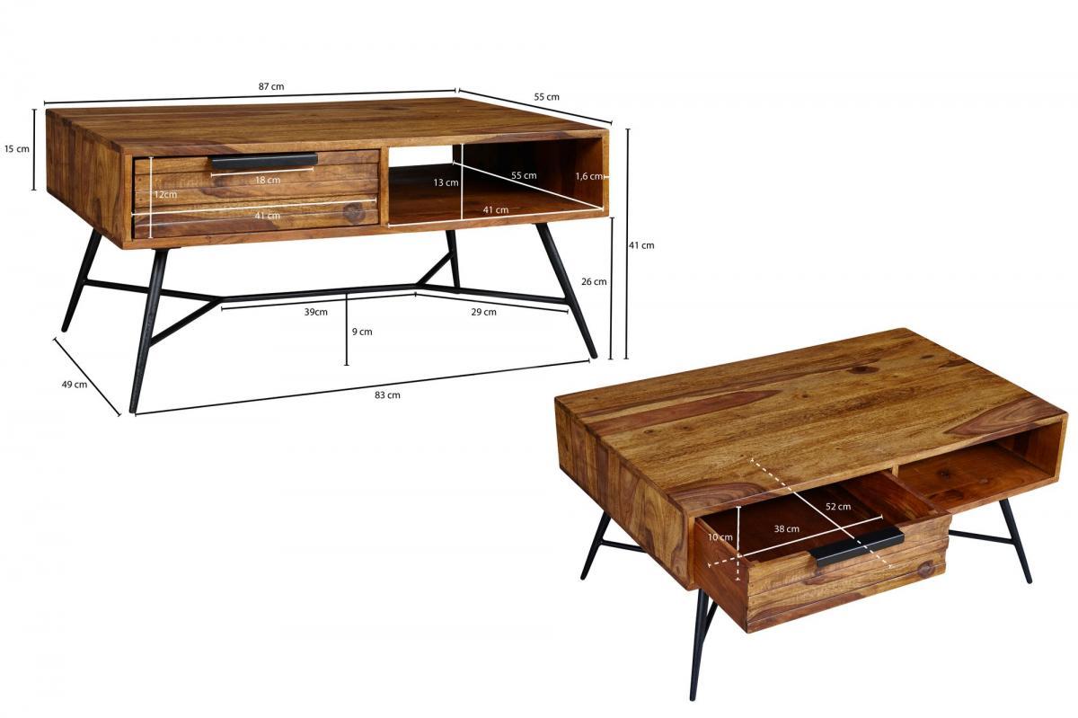 Wohnling Couchtisch NISHAN 87 x 41 x 55 cm