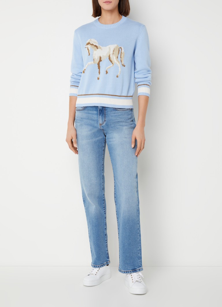 Jeans Benetton Ben a vita alta e gamba dritta, lavaggio medio