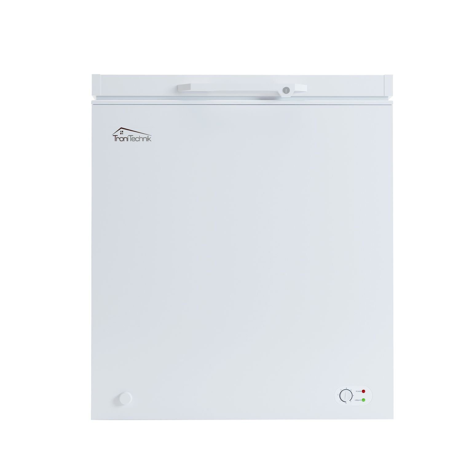 TroniTechnik Gefriertruhe BORGAR 160 PRO, 70 cm breit, 147 l, inkl. Dual Thermostat, LED Licht, Griff, Schloss, Rollen, Einlegekorb