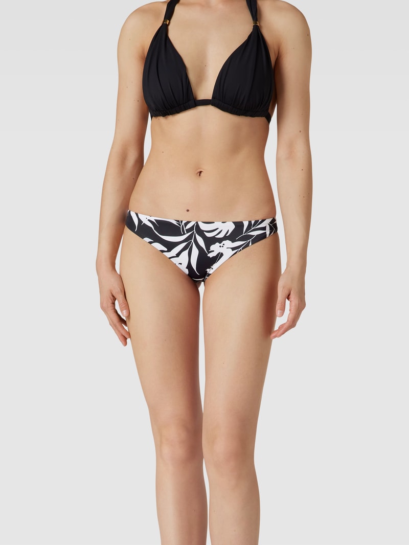 Bikini-Slip mit Allover-Print Modell 'LOVE THE BAJA' in schwarz
