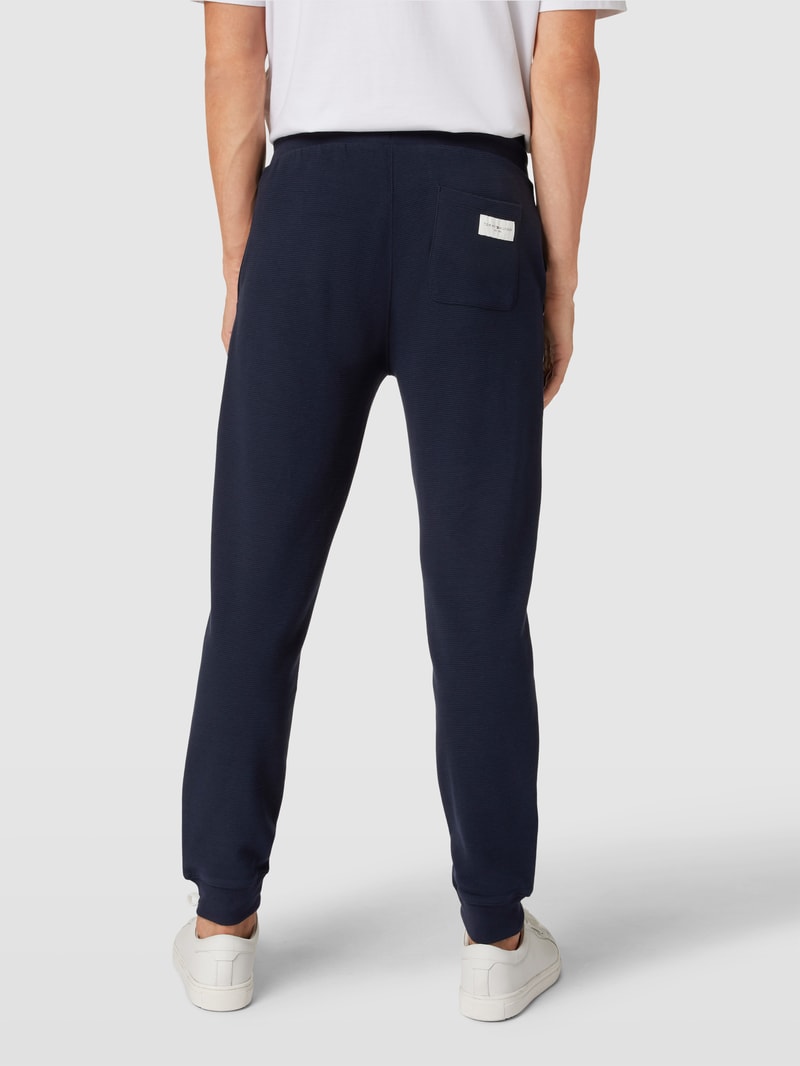 Sweatpants mit Kontraststreifen Modell 'ESTABLISHED' in marineblau