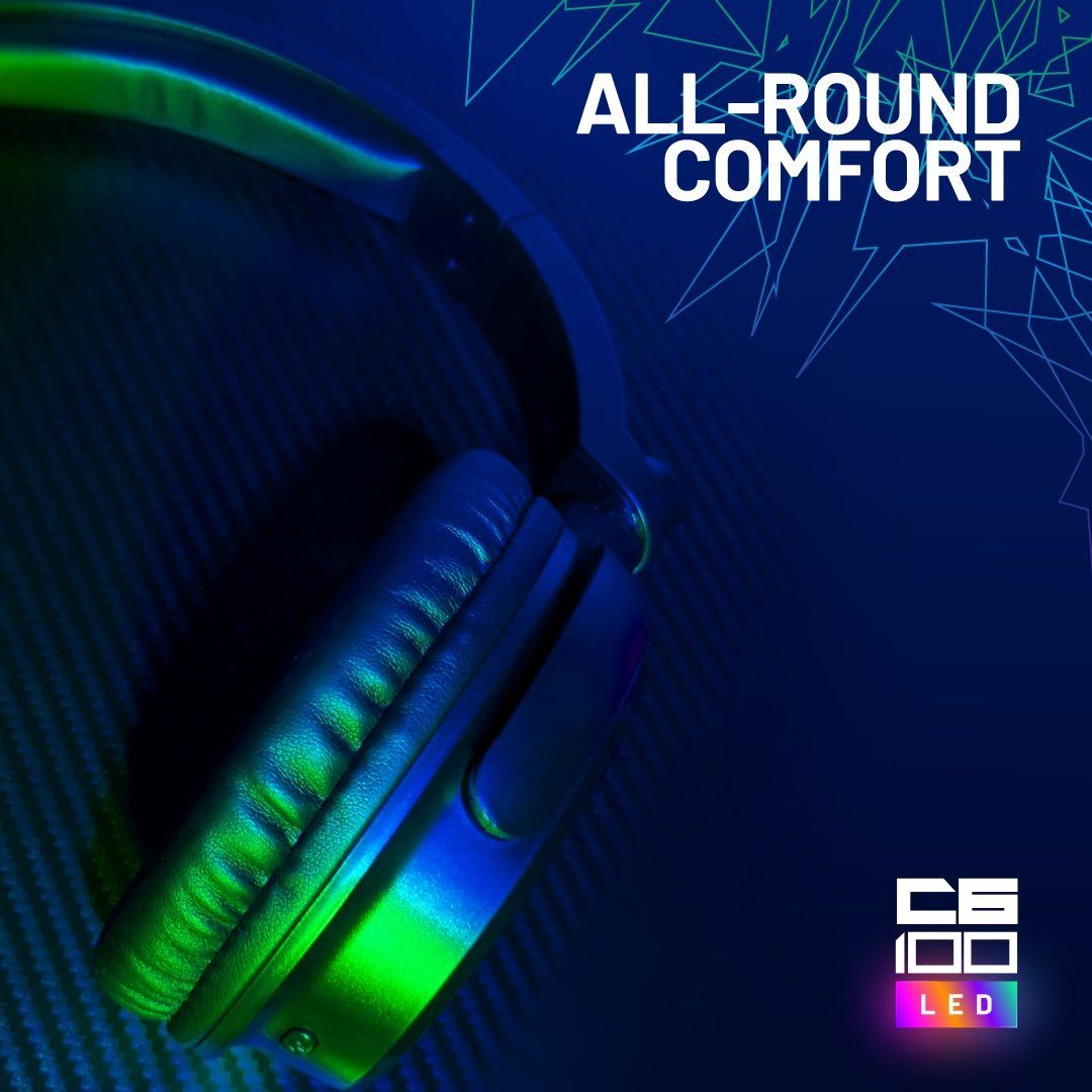 Stealth Stereo Gaming Headset C6-100 mit LED Beleuchtung Gaming-Headset (Plastikfreie Verpackung)