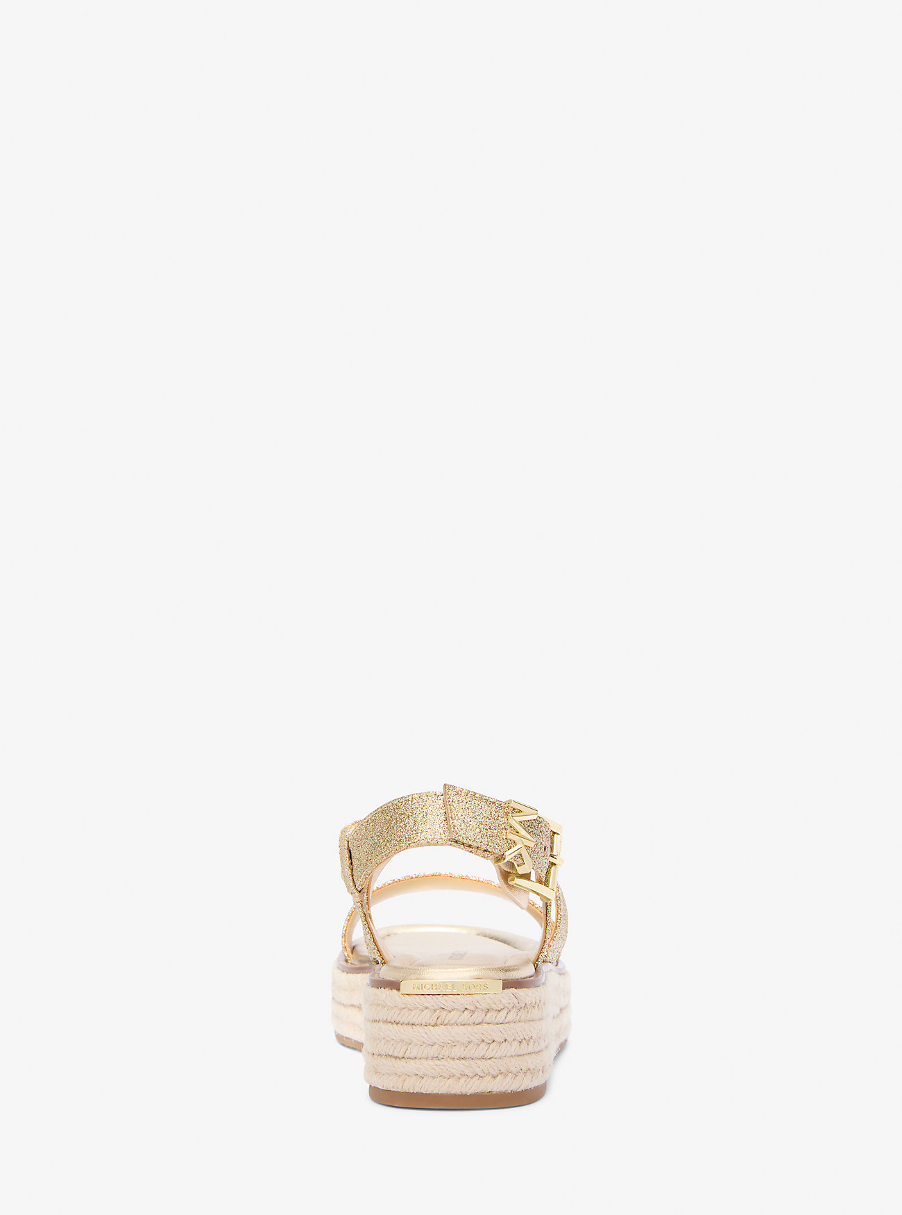 Sandały espadryle Lynn Metallic Leather Platform - PALE GOLD