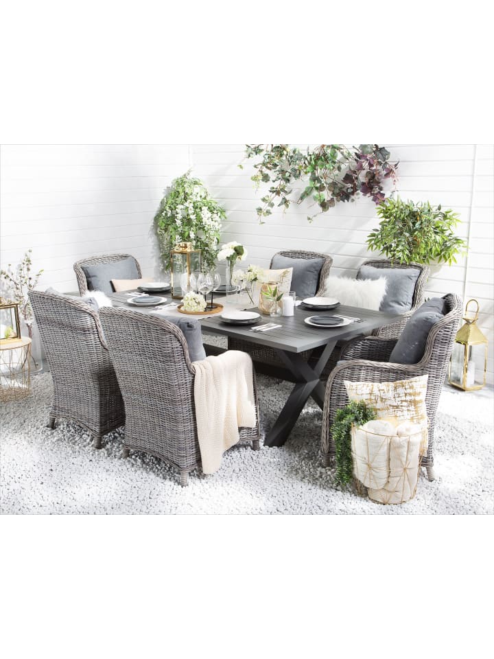 Beliani Gartentisch CASCAIS in Grau - (W) 105 x (H) 74 x (L) 200 cm günstig kaufen onesize