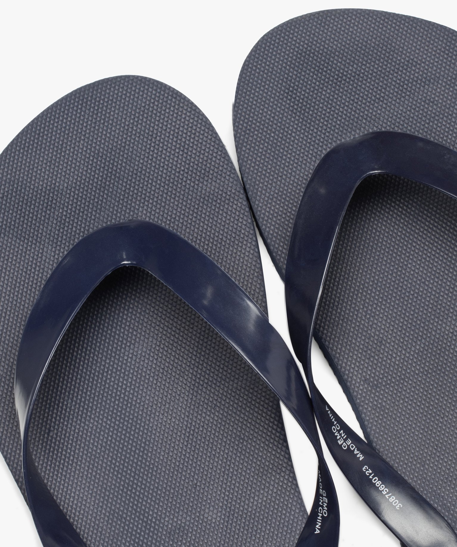 Tongs homme unies à bride lisse et souple bleu | GEMO