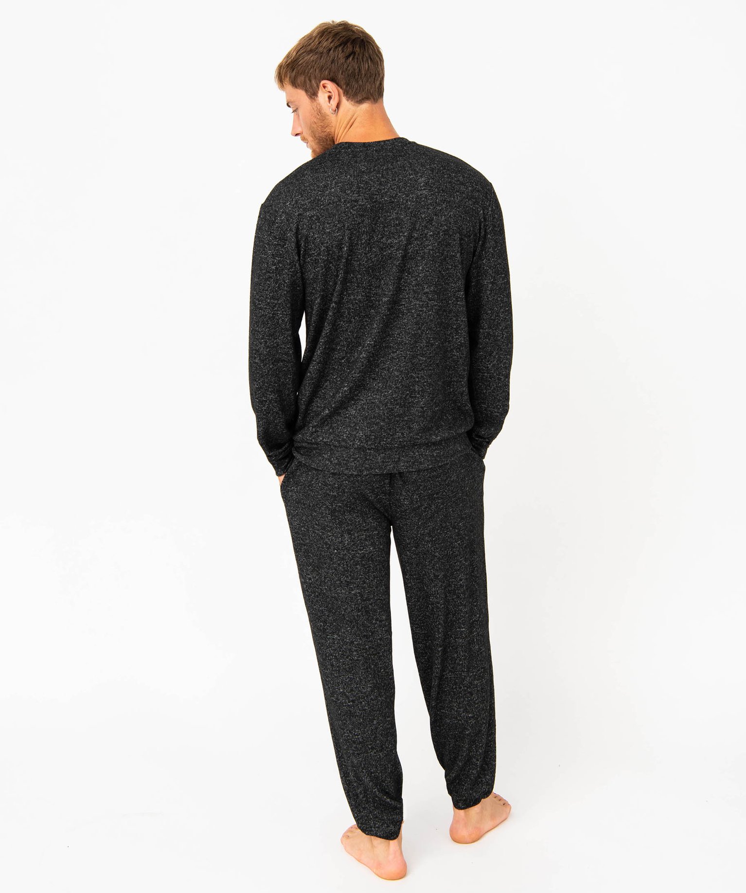 Pyjama en maille douillette homme gris | GEMO