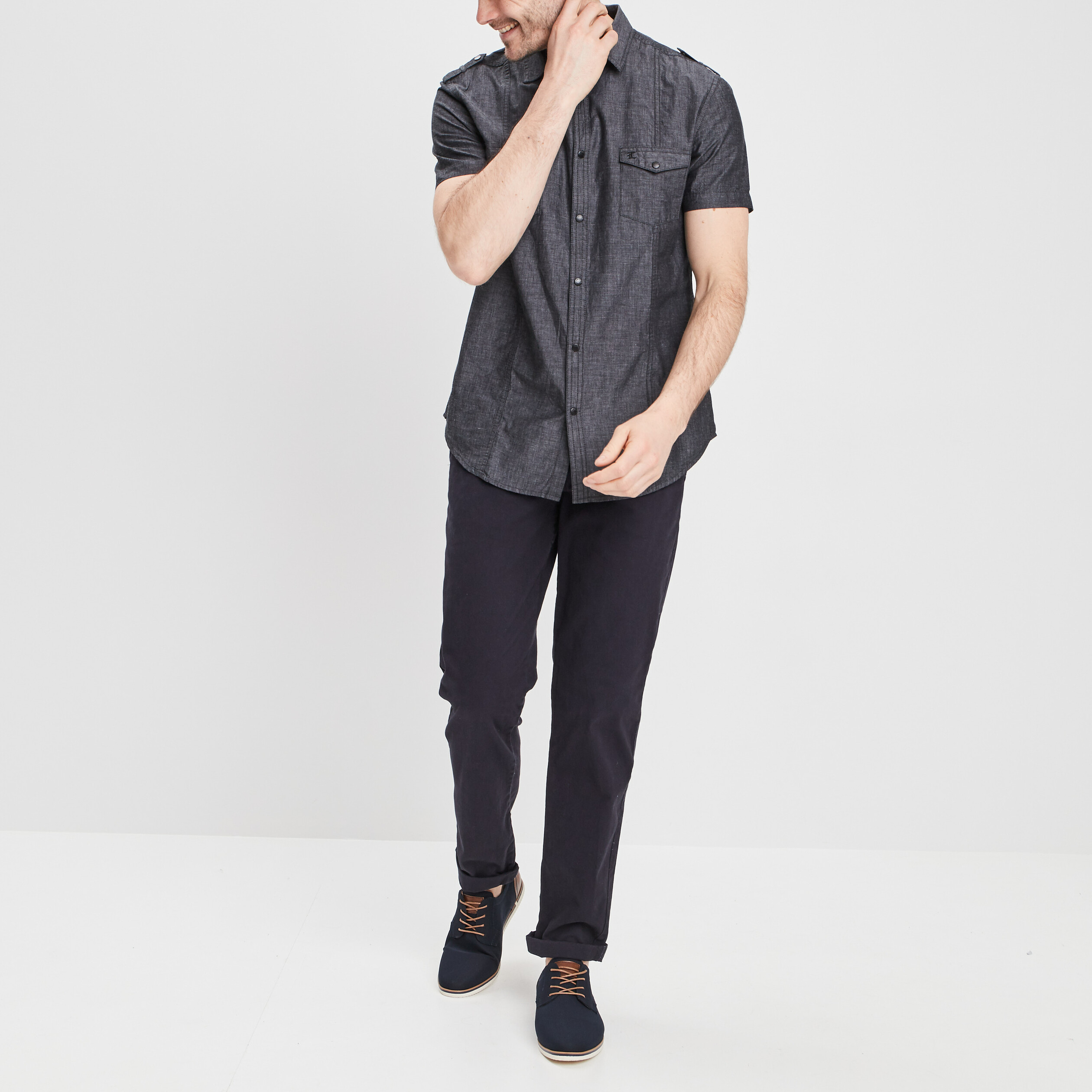 Pantalon chino bleu marine homme | La Halle