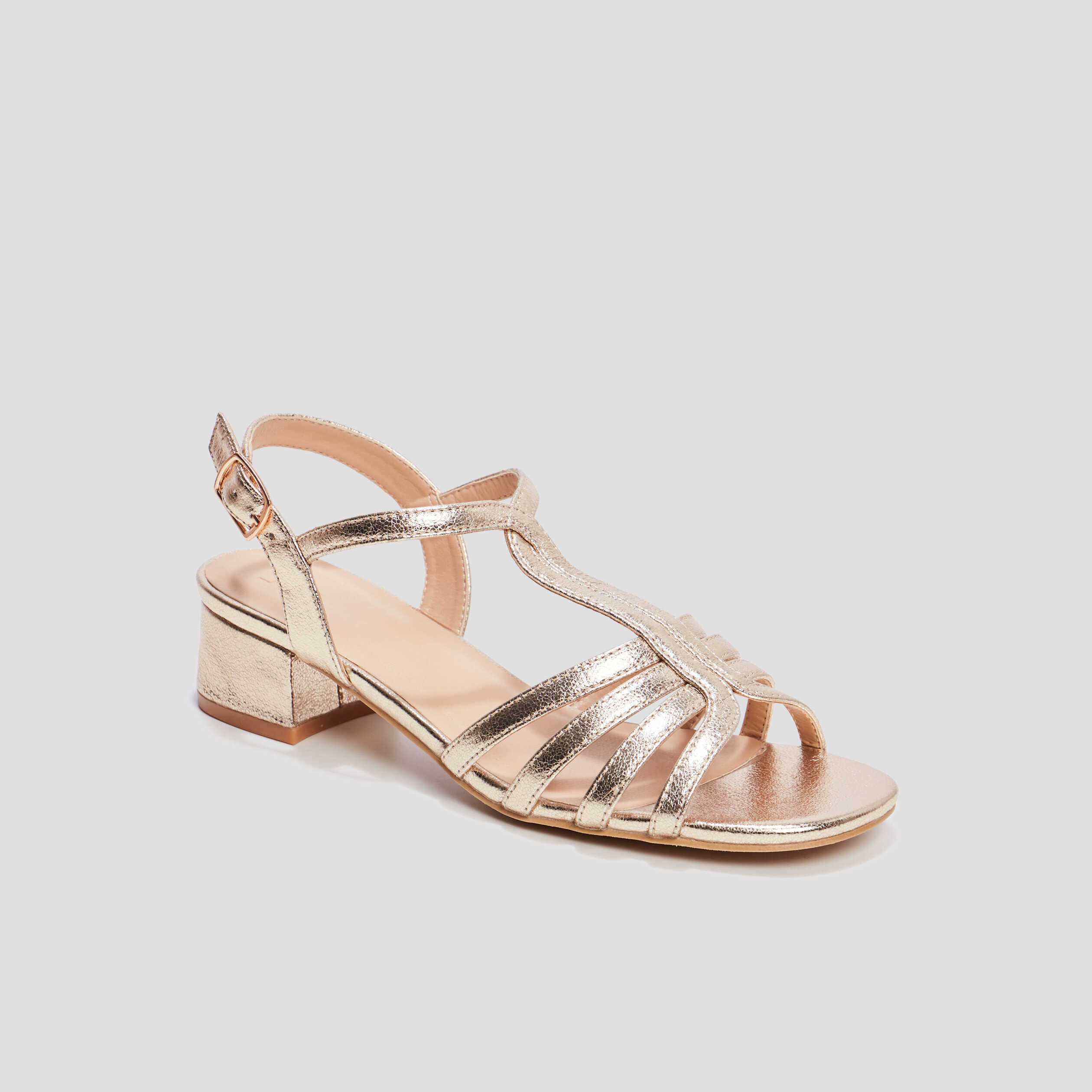 Sandales à talons jaune or femme | La Halle