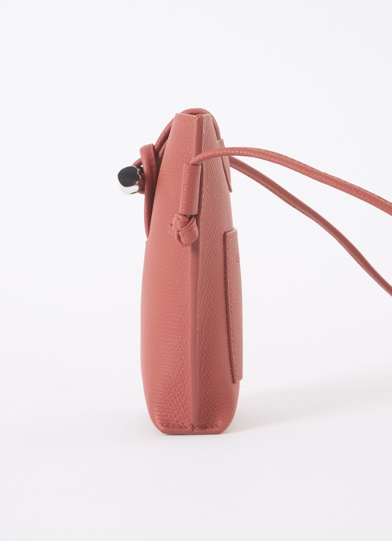 Longchamp Roseau leather crossbody phone case