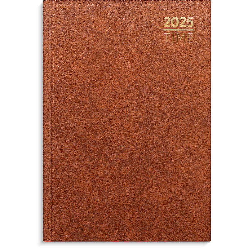 Almanakk time A5 brun 2025
