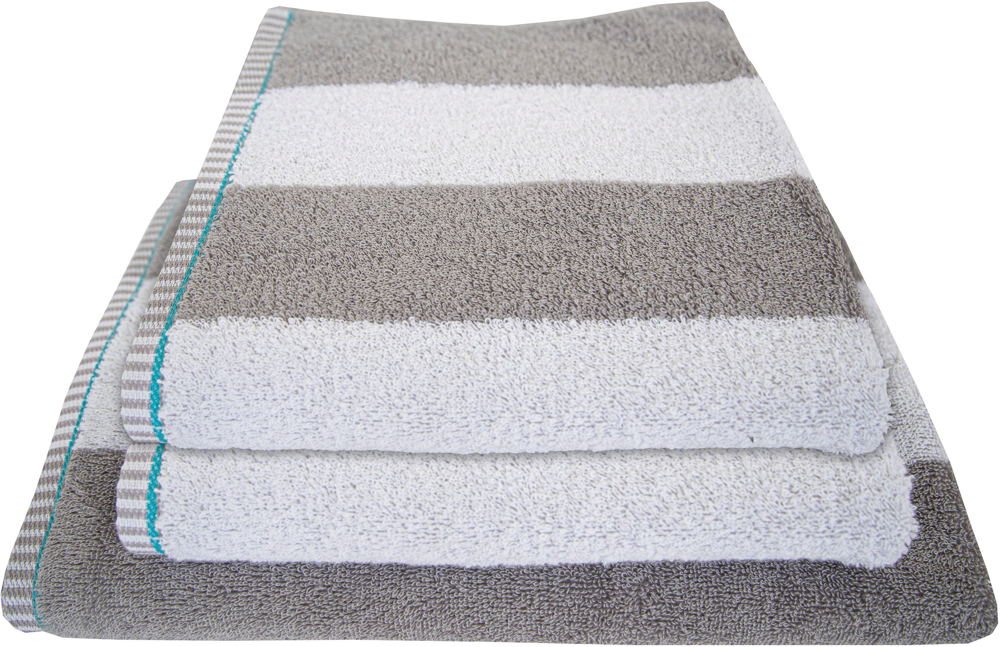 Dyckhoff Handtuch Set Maritim, Block Stripe, Frottier, (Set, 3-tlg)