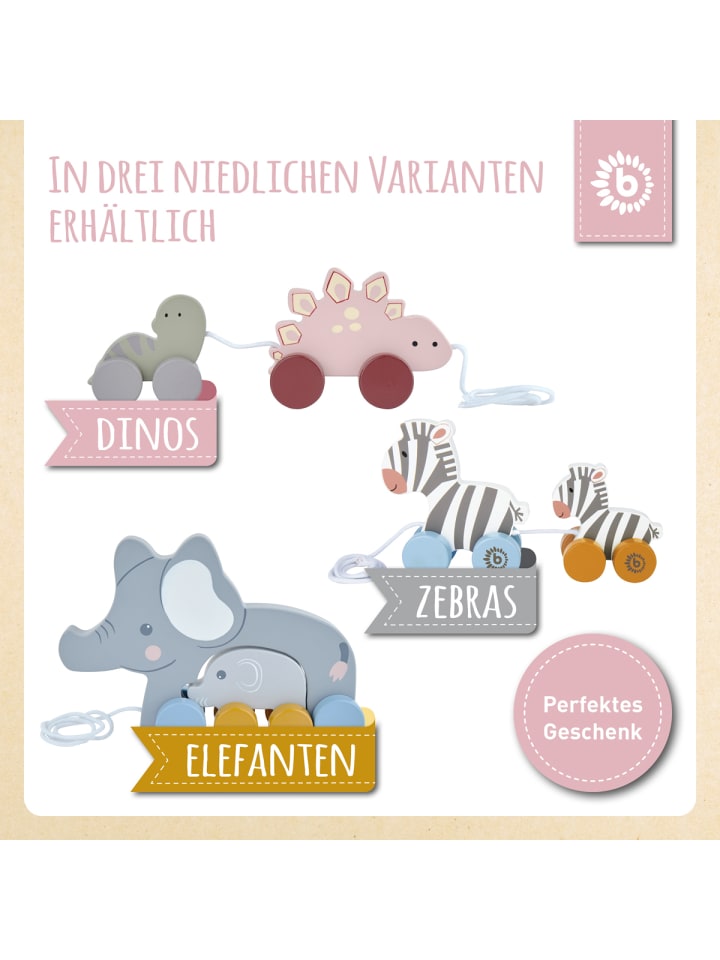 Bieco Spielwaren Nachzieh Dinos Holz Paul und Lisa - ab 12 Monate in Mehrfarbig günstig kaufen onesize